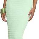 Floerns Women's Summer Long Dress Short Sleeve Button Up Shirts Textured Boho Bodycon Maxi Dresses Green Medium