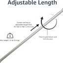 Amazon Basics No Drill Spring Tension Curtain Rod, Adjustable Extra Long 78-108" Width, Nickel, Classic Finial