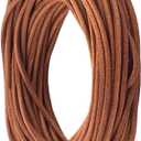 10.94 Yards 2MM Genuine Leather Cord for Crafts Light Brown Round Thin Cowhide Real Leather String Lace Cording Rope Braiding Strip Thread for Jewelry Making Necklace Bracelets Wraps Beading