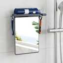 TAILI Shower Mirror Fogless for Shaving, Anti Fog Shaving Mirror with Razor Holder NO-Drilling,Removable,Shatterproof & Waterproof,Wall Mounted Bathroom Accessories with Powerful Suction(Grey) (10.1"L x 9.8"W)