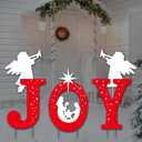 Outdoor Christmas Decorations -Joy Nativity Sets for Christmas Outdoor Xmas Nativity Lawn Religious Scenes Yard Decor with Stake for Home Lawn Red, White with Lamp (Red,White with Lamp)