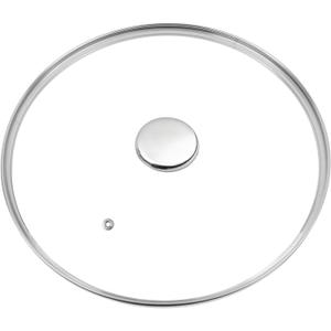 12.5" Tempered Glass Pan Lid with Steam Vent, Thickened to 4mm and Dishwasher Safe and Oven up to 480, Universal Lid Fit for Cast Iron Skillets, Frying Saute Pan, Cooking Pot