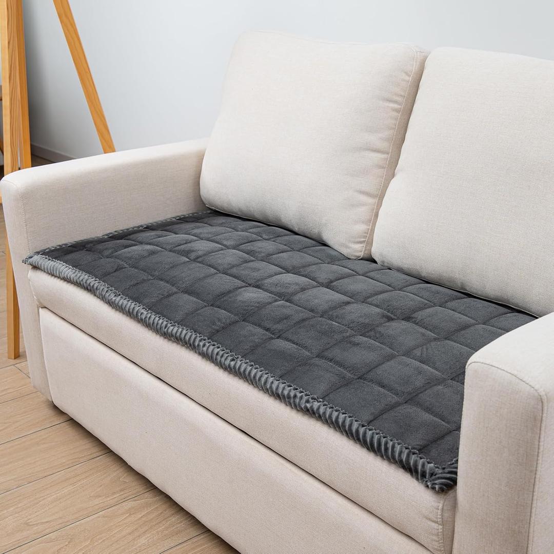 Couch Cover for Dogs Washable Pet Bed Fuzzy Pet Couch Covers Nonslip Couch Slipcover for Dogs, Kids, Pets Friendly Sofa Cover Loveseat Covers (Dark Gray, 21''x51''/Rectangular)