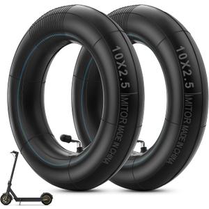 (2 Pack) 10x2.50 Thicker Inner Tubes, 10x2.50 Scooter Inner with 90 Bent Valve, 60/70-6.5 Tube Compatible with Nine-bot MAX G30 G30P G30LP/Kugoo M4 M4Pro/Soflow So4 Pro Electric Scooter