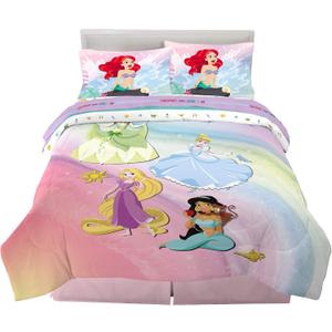 Disney Princess Ariel Kids Bedding Super Soft Comforter And Sheet Set, 5 Piece Full Size, "Official" Disney Product By Franco