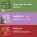 STASH Black Tea Variety Pack Caffeinated, 6 Boxes of 18-20 Tea Bags Each Orange Spice, Peach, Double Bergamot Earl Grey, Chai Spice, Super Irish Breakfast & Breakfast in Paris
