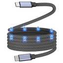 Magnetic USB C Charger Cable, 240W Type C Charging Cable, 5A USB C to USB C Cable, 3.3ft Type C Fast Charging Cord Braided and Data Sync for iPhone 15 16 Pro/Pro Max/Plus, MacBook, Galaxy S24