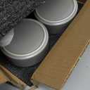 Grey Ceramic Dog & Cat Bowl Set  13.5 OZ with Wooden Stand, Non-Slip, Elevated Design for Small Dogs & Cats  2 Bowls (Food & Water, Ceramic Pet Bowls, Modern Dog Bowls)