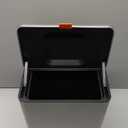 Mbillion Kitchen Compost Bin Hanging Trash Can with Lid 1.05 Gallon Stainless Steel Garbage Can for Kitchen Cabinet Door Mounted Trash Can Under Sink Door RV Bathroom,Silver