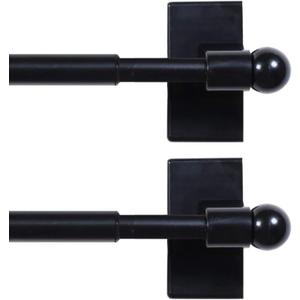 H.VERSAILTEX 2 PACK Magnetic Curtain Rods for Metal Doors Top and Bottom Multi-Use Adjustable Appliances for Iron and Steel Place, Petite Ball Ends, 16 to 28 Inch, 1/2 Inch Diameter, Black H.VERSAILTEX 2 PACK Magnetic Curtain Rods for Metal Doors Top and Bottom Multi-Use Adjustable Appliances for Iron and Steel Place, Petite Ball Ends, 16 to 28 Inch, 1/2 Inch Diameter, Black