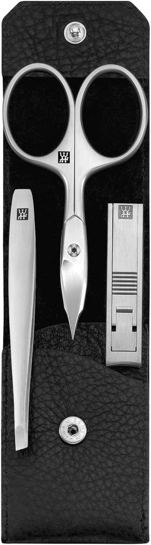 ZWILLING Beauty TWINOX 4-pc Manicure and Pedicure Set with Black Leather Case, Premium Nail Ccare in Travel Size