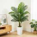 5FT Artificial Palm Tree with Thickened and Sturdy Planter, Fake Plants with Dense Foliage and Natural Colors, Faux Plant for Home Office Living Room Decor Indoor