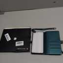 Defencase Compatible with Galaxy S21 FE 5G Case Wallet with RFID Blocking Card Holder for Women Men, PU Leather Magnetic Snap Flip Zipper Strap Phone Case Fit for Samsung Galaxy S21 FE 5G, Blue Green