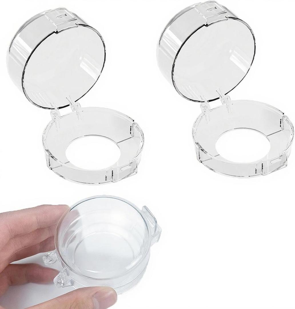 2 Pack Deadbolt Child Safety Lock Cover, Child Proof Door Knob Cover, Large Size Door Safety Deadbolt Lock for Kids, 2.76 * 2.14" (Transparent)