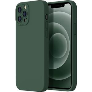 Designed for iPhone 12 Pro Case - Upgraded Enhanced Camera Protection - Soft Microfiber Lining Inside - Liquid Silicone Shockproof Protective Phone Case 6.1" for Men Women Girls - Army Green