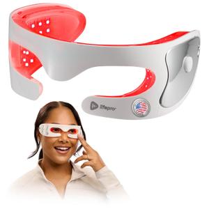Lifepro Red Light Therapy for Eyes  Rejuvaglow 3 Modes Under Eye Red Light Therapy with Soothing Vibration  Adjustable Strap & Rechargeable LED Eye Mask