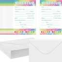 Janlaugh 80 Pcs Camp Stationery Set 40 Fill in the Papers 40 Matching Envelopes Camp Stationery Papers and Envelopes for Letter Writing Boys Girls Campers(Cute)