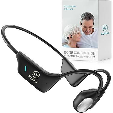 Bone Conduction Personal Sound Amplifier - Open-Ear Design for Comfortable Daily Use, Ultra Lightweight 25g, Up to 10-Hour Battery, IPX5 Water Resistant, No Bluetooth