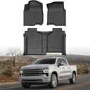 Cartist Floor Mats for 2019-2026 Chevy Silverado/GMC Sierra 1500, 2020-2026 2500 HD/3500 HD Crew Cab, All Weather Floor Liners for Silverado Accessories, Heavy Duty TPE Car Mats, Car Accessories