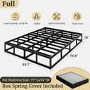 Awesofurni Full Size Box Spring, 10 Inch High Profile Full Box Spring Only, Black 3000 lbs Heavy Duty Metal Frame Mattress Foundation with Fabric Cover, Easy Assembly-Noise Free