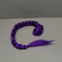 26 inch Long Purple Braid Ponytail Pre Stretched Purple Hair Extensions for Braids Easy Clip in Ponytail for Cosplay Halloween Costume