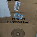 PELONIS 16 inch Pedestal Fan for Bedroom , Oscillating Fan, 3-Speeds, 90 Oscillation, Adjustable Height, Floor Fan, Standing Fan for Living Room, Kitchen, and Home office, Black