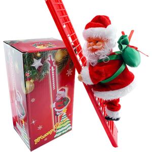 PURFUN Electric Santa Climbing Ladder Battery Operated Climbing Santa Claus with Music, Climbs Up and Down, Christmas Decorations Christmas Tree Ornament Holiday Xmas Party Supplies Home Decor