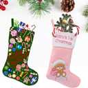 Cuteoy Babys First Christmas Stockings Boy Girl Xmas Stockings Gifts for Newborn Ornament Home Family Decor,Pink, 20