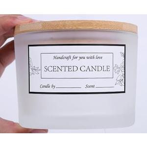 CONNOO 5-Pack 16 oz Candle Jars - 3-Wick Frosted Empty Glass Wide Mouth Candle Jars Come with Bamboo Lids, Sticky Warning Labels, and a Candle Wick Kit for Candle Making - Dishwasher Safe