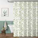 jinchan Vintage Floral Shower Curtain Waterproof Fabric Botanical Flower Plant Shower Curtains for Bathroom Elegant Luxury with 12 Hooks Pomegranate Green 70x72 Inches