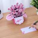 3D Pop Up Cherry Blossoms Cards, Birthday Cards with Colorful Rhinestones, Flower Bouguet 3D Pop Up Birthday Gift Card for Women Wife Mom Daughter Sister