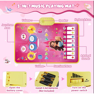 Toys for 6+ Year Old Girl Gifts: Baby Music Mat Toddler Toys Age 1-2 - 3 in 1 Piano Drum Animal Touch Unicorn Toy - Infant Musical Toy 12-18 Months Babies Birthday Easter Gifts for 1 2 3 Year Old Girls