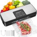 SPACEKEY Vacuum Sealer Machine, 85Kpa Food Vacuum Machine, Food Vacuum Sealer with Bag Roll Storage Space, Dry&Moist Modes, Pulse Function, Built in Cutter, Bag Roll included, Silver