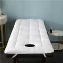 Spa Massage Table Pad & Face Cradle Set - Soft and Comfortable Thick Facial Bed and Headrest Cover 75"x31.5" Thickened Mattress with Holes (White)