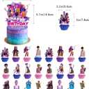 Demon Movie Hunters Party Supplies, Cute Birthday Party Decorations Include Happy Birthday Cake Toppers, cupcake decorations Cartoon Table Decorations