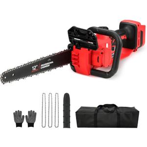 Brushless Electric Chainsaw 12" Cordless Tool Only for Milwaukee M18 18V Battery with Auto Oiler & Security Lock, for Tree Saw Trimming and Branch Wood Cutting (Tool Only)