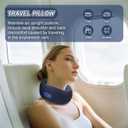 Travel Pillow with Heat, Vibration Massage, Portable Rechargeable Adjustable Airplane Neck Pillow, with Headrest Support for Head, Neck, and Chin for Pain Relief at Home, Car, Office, Travel