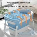 Foldable Bathtub for Adults, 20 Gallon Portable Bathtub, Collapsible Soaking Tub with High-Density PVC & Insulation Cover, Spa for Small Bathrooms, Apartments, Outdoor Use (Drain Hose Included), 41"