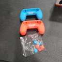 FASTSNAIL Grips Compatible with Nintendo Switch for Joy Con & OLED Model for Joycon, Wear-Resistant Handle Kit and Non-Slip Thumb Grips for Switch Joycon 1 Controller 2 Pack (Blue and Red)