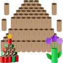 100 Pack Toilet Paper Rolls for Crafts Round Thick Cardboard Tubes Empty Paper Towel Rolls for Crafts Arts 3.7inch x 1.55inch (Brown-100pc)