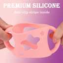 4 Pack Baby Bottle Handles, Silicone Bottle Handles for Dr Brown Wide-Neck Baby Bottles (White+Pink+Purple+Yellow)