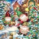Springbok Gnome Village 500 Piece Holiday Jigsaw Puzzle- Made in The USA with Unique Precision fit Pieces for a Great Puzzling Experience (Multi)