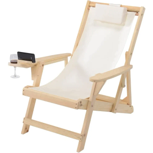 W Home Romantic-Sling Lounge Chair, Natural/Beige