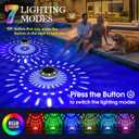 Floating Pool Lights w/Remote, 6.5" Top to Bottom Dynamic Color Changing Solar Pool Lights that Float, IP68 Waterproof Solar Floating Light for Inground Above Ground Pools Garden Decor(2)