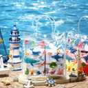 Supervitae 36 Pcs Sea Animal Clear Favor Bags with Handle Reusable Plastic PVC Gift Bag Goodies Treats Wrap Totes for Birthday Wedding Graduation Party Supplies, 8 x 8 x 3.15 Inch