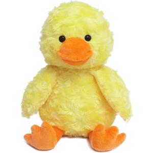 Rose Duck Plush Stuffed Animal, Cute Furry Yellow Duck Toy, Soft Cuddly Plushie Hugger Toy for Boys Girls, Gifts for Kids or Girlfriend, 9 Inches