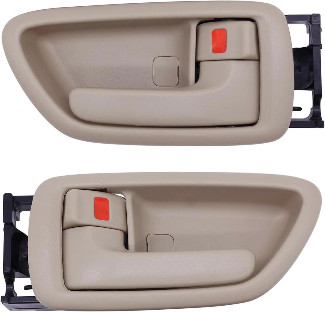 2Pcs Interior Door Handles Driver & Passenger Side for 2001-07 Toyota Sequoia, 2000-2004 Avalon, 2004-2006 Tundra - Crew Cab ONLY - Four Full-Sized Doors - Beige