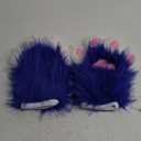 Faux Fur Plush Furry Cat Claw Gloves Fursuit Animal Fox Paws Mittens Halloween Cosplay Costume Accessories for Adult