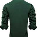 Hi-Tie Men's 4 Way Stretch Dress Shirts Long Sleeve Button Down Wrinkle Free Casual Formal Dress Shirt for Men (Green, XL)