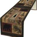 Rustic Bear Table Runner Retro Pine Cabin Farmhouse Style Home Kitchen Table Decoration 13 "X70